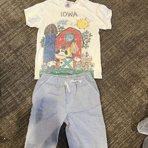 Nautica Kids Farm Print Set - Cream and Blue